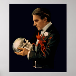 Vintage Zauberer, Thurston hält einen menschlichen Poster