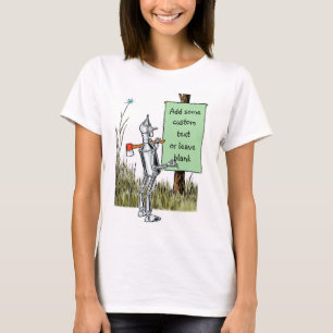 Vintage-Zauberer von Oz, Blechmann liest Schild T-Shirt