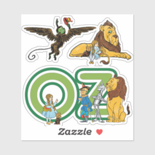 Vintage Zauberer von Oz, Dorothy, Affe und Löwe Aufkleber