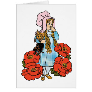 Vintage-Zauberer von Oz, Dorothy, rote Mohnblumen