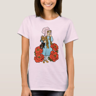 Vintage-Zauberer von Oz, Dorothy, rote Mohnblumen T-Shirt