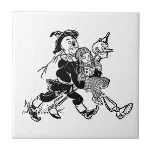 Vintage-Zauberer von Oz Dorothy schläft mit Mohnbl Fliese