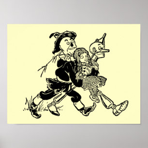 Vintage-Zauberer von Oz Dorothy schläft mit Mohnbl Poster