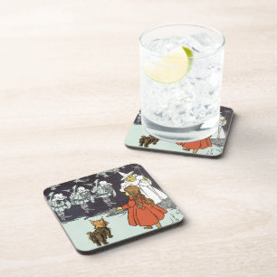 Vintage-Zauberer von Oz Dorothy Toto Glinda Munchk Getränkeuntersetzer