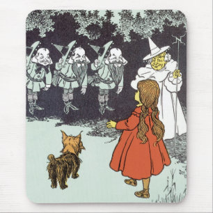 Vintage-Zauberer von Oz Dorothy Toto Glinda Munchk Mousepad