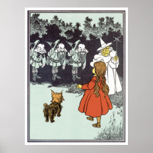 Vintage-Zauberer von Oz Dorothy Toto Glinda Munchk Poster