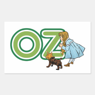 Vintage-Zauberer von Oz Dorothy Toto mit großen Bu Rechteckiger Aufkleber