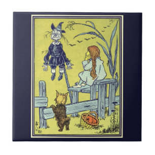 Vintage-Zauberer von Oz, Dorothy Toto trifft Vogel Fliese