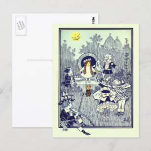 Vintage-Zauberer von Oz, Dorothy trifft die Munchk Postkarte
