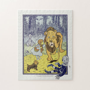 Vintage-Zauberer von Oz Dorothy und Feiger Löwe Puzzle