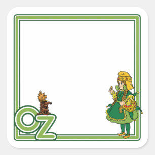 Vintage-Zauberer von Oz; Dorothy und Toto Quadratischer Aufkleber