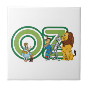 Vintage-Zauberer-von-Oz-Figuren und Textbuchstaben Fliese