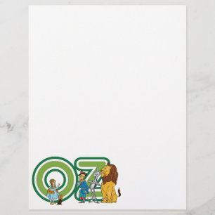 Vintage-Zauberer-von-Oz-Figuren und Textbuchstaben Flyer