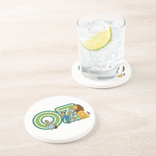 Vintage-Zauberer-von-Oz-Figuren und Textbuchstaben Getränkeuntersetzer