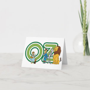 Vintage-Zauberer-von-Oz-Figuren und Textbuchstaben Karte