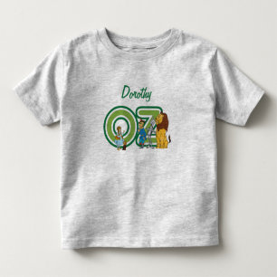 Vintage-Zauberer-von-Oz-Figuren und Textbuchstaben Kleinkind T-shirt