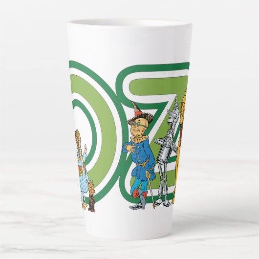 Vintage-Zauberer-von-Oz-Figuren und Textbuchstaben Milchtasse (Vorderseite)