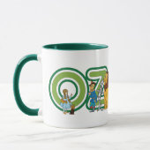 Vintage-Zauberer-von-Oz-Figuren und Textbuchstaben Tasse (Links)