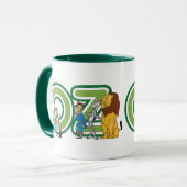 Vintage-Zauberer-von-Oz-Figuren und Textbuchstaben Tasse (Vorderseite Links)