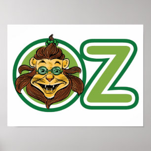 Vintage-Zauberer von Oz, Löwe im Buchstaben O Poster