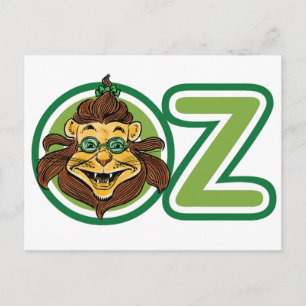Vintage Zauberer von Oz, Löwe im Buchstaben O Postkarte