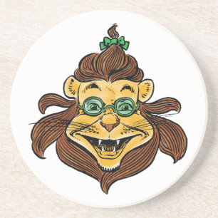 Vintage-Zauberer von Oz, Löwe trägt grüne Brille Getränkeuntersetzer