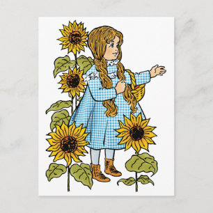 Vintage-Zauberer von Oz Märchen Dorothy Sonnenblum Postkarte