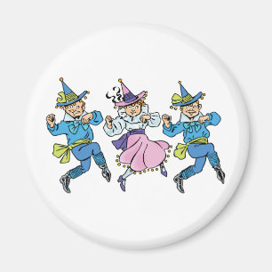 Vintage-Zauberer von Oz, süße tanzende Munchkins! Magnet
