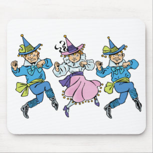 Vintage-Zauberer von Oz, süße tanzende Munchkins! Mousepad