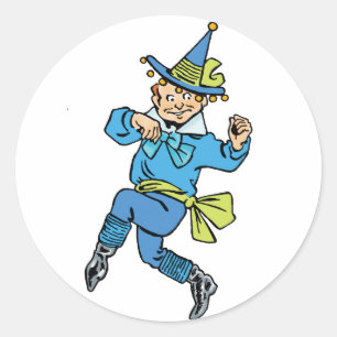 Vintage-Zauberer von Oz, süßer tanzender Junge Mun Runder Aufkleber