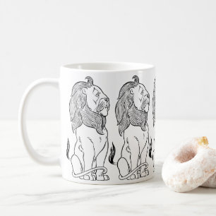 Vintage Zauberer von Oz, tapferer feiger Löwe Kaffeetasse