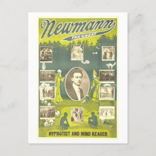 Vintage Zauberer-Werbeplakat: Newmann Postkarte