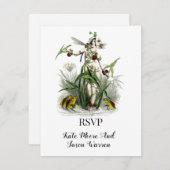 Vintage Zaubergartenhochzeit RSVP Karte (Vorne/Hinten)