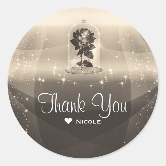 Vintage Zauberhafte Rote Rose-Hochzeitsfeier Runder Aufkleber (Vorderseite)