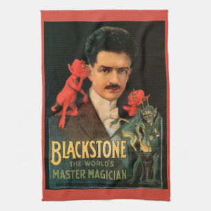 Vintage-Zauberplakat, Großer Blackstone-Magier Geschirrtuch