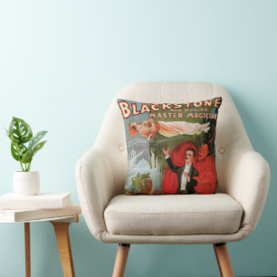 Vintage-Zauberplakat, Großer Blackstone-Magier Kissen