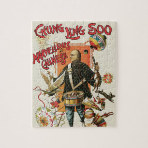 Vintage-Zauberplakat, Magier Chung Ling Soo Puzzle