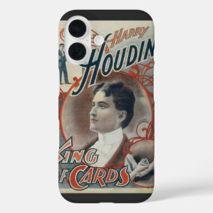 Vintage-Zauberplakat, Magier Harry Houdini iPhone 16 Hülle