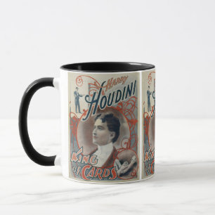 Vintage-Zauberplakat, Magier Harry Houdini Tasse
