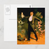 Vintage Zauberstäbchen Rose Tauchen Zaubertricks Postkarte (Vorne/Hinten)