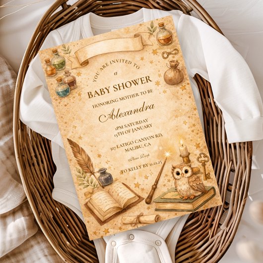 Vintage-Zaubertrank-Baby-Party Einladung