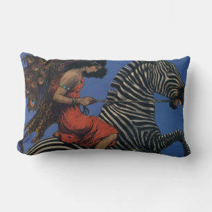 Vintage-Zebra Art Nouveau Frau Life 1922 Lendenkissen
