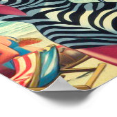 Vintage Zebra Girls Poster (Ecke)