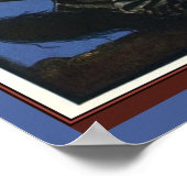 Vintage Zebra Jugendstilfrau Poster (Ecke)