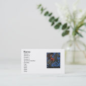 Vintage Zebra Jugendstilfrau Visitenkarte (Stehend Vorderseite)