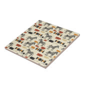 Vintage Zebramuster Rustikales Boho-Safari-Print Fliese (Seite)