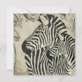 Vintage Zebras-Baby-Duschen-Einladung Einladung (Rückseite)