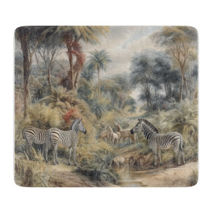 Vintage Zebrasafari Naturforscher-Illustration Schneidebrett