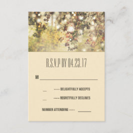 Vintage Zeichenkettenleuchten verzweigen Hochzeits RSVP Karte