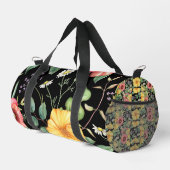 Vintage Zeichnend Wildblumen / Mitternacht Duffle Bag (Rechte Ecke)
